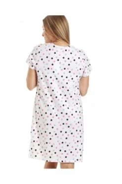 Camille Multi Coloured Polka Dot White Cotton Nightdress -Camille Sales Store camille multi coloured polka dot white cotton nightdress p3838 52399 medium
