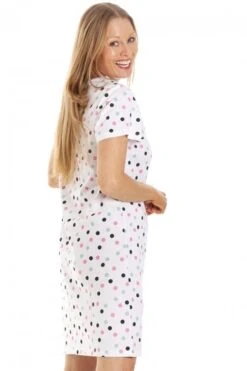 Camille Multi Coloured Polka Dot White Cotton Nightdress -Camille Sales Store camille multi coloured polka dot white cotton nightdress p3838 52400 medium