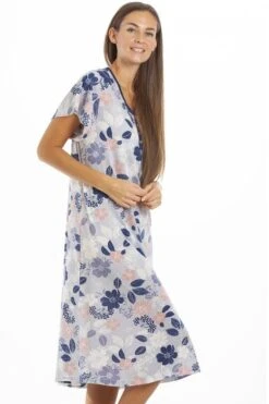 Camille Multicoloured Floral Leaf Print Jersey Nightdress -Camille Sales Store camille multicoloured floral leaf print jersey nightdress p3874 59750 medium