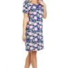 Camille Pink Floral Print Navy Blue Cotton Nightdress -Camille Sales Store camille pink floral print navy blue cotton nightdress p3601 41898 medium