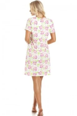 Camille Pink Floral Print White Cotton Nightdress -Camille Sales Store camille pink floral print white cotton nightdress p3602 41946 medium