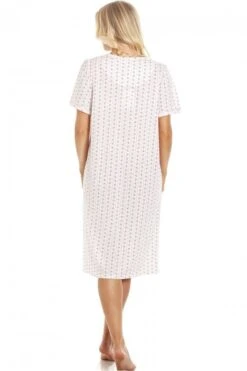 Camille Pink & Grey Floral Pinstriped Short Sleeve Nightdress -Camille Sales Store camille pink grey floral pinstriped short sleeve nightdress p3594 41624 medium