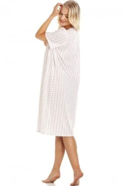Camille Pink & Grey Floral Pinstriped Short Sleeve Nightdress -Camille Sales Store camille pink grey floral pinstriped short sleeve nightdress p3594 41628 medium
