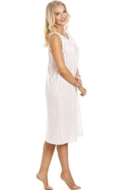 Camille Pink & Grey Floral Pinstriped Sleeveless Nightdress -Camille Sales Store camille pink grey floral pinstriped sleeveless nightdress p3591 41508 medium