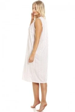 Camille Pink & Grey Floral Pinstriped Sleeveless Nightdress -Camille Sales Store camille pink grey floral pinstriped sleeveless nightdress p3591 41516 medium