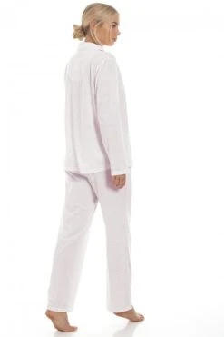 Camille Pink & Grey Pin Dot Long Sleeve Polycotton Button Front Pyjama Set -Camille Sales Store camille pink grey pin dot long sleeve polycotton button front pyjama set p3274 52388 medium