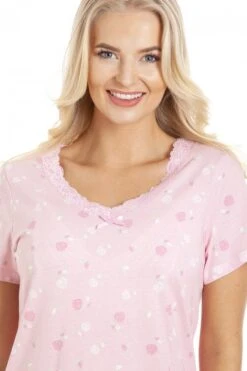 Camille Rose Print Light Pink Nightdress -Camille Sales Store camille rose print light pink nightdress p2230 41670 medium
