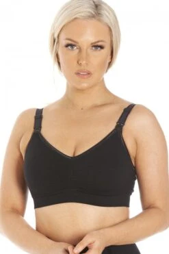 Camille Soft Cup Non-Wired Maternity Bra With Extender Black