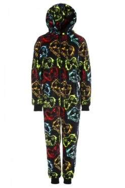 Camille Camille Supersoft Fleece Gamer Print Onesie For Men And Children