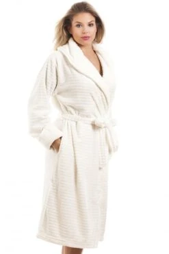 Camille Supersoft Fleece Ivory Bathrobe -Camille Sales Store camille supersoft fleece ivory bathrobe p2701 13734 medium