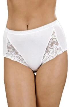 Camille Camille Three Pack Floral Lace Maxi Briefs In White