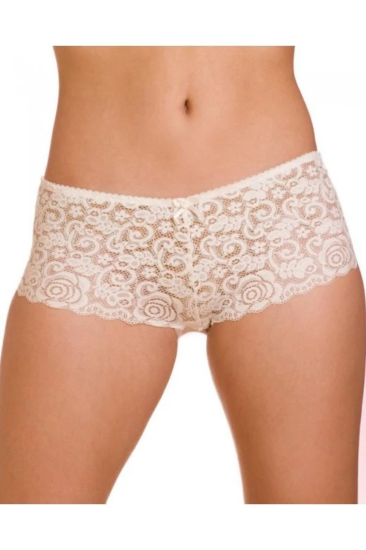 Camille Three Pack Ivory Floral Lace Boxer Shorts 3 Camille Three Pack Ivory Floral Lace Boxer Shorts