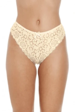 Camille Three Pack Ivory Floral Lace Melody Thong
