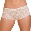 Camille Three Pack White Floral Lace Boxer Shorts