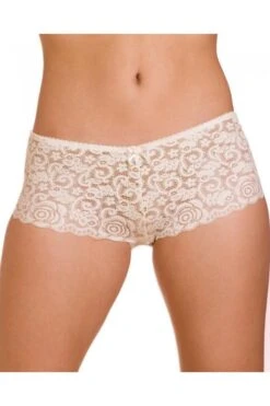 Camille Three Pack White Floral Lace Boxer Shorts