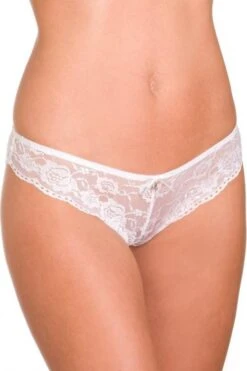 Camille Three Pack White Floral Lace Midi Thong