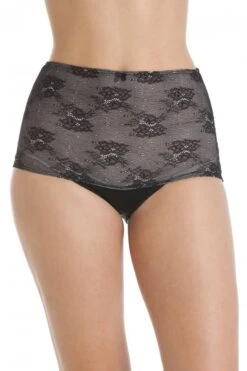 Camille Two Pack Black Seamfree High Waist Floral Mesh Briefs