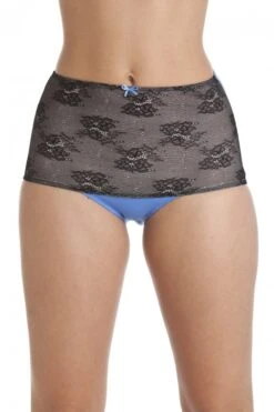 Camille Two Pack Blue Seamfree High Waist Floral Mesh Briefs
