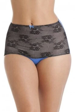 Camille Two Pack Blue Seamfree High Waist Floral Mesh Briefs -Camille Sales Store camille two pack blue seamfree high waist floral mesh briefs p2264 9312 medium