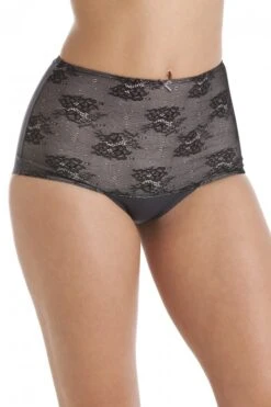 Camille Two Pack Grey Seamfree High Waist Floral Mesh Briefs -Camille Sales Store camille two pack grey seamfree high waist floral mesh briefs p2265 9316 medium