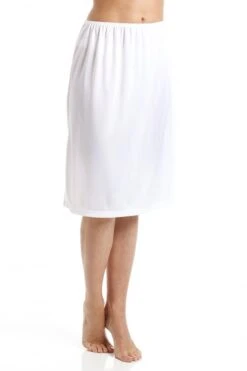 Camille White 24'' Half Length Cling Resistant Under Skirt Slip -Camille Sales Store camille white 24 half length cling resistant under skirt slip p456 17188 medium