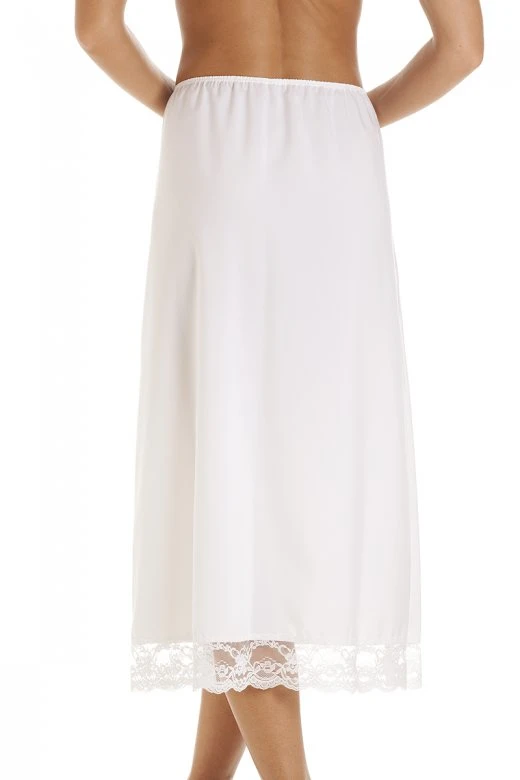 Camille White 32'' Half Length Lace Trim Under Skirt Slip 4 Camille White 32'' Half Length Lace Trim Under Skirt Slip - Image 2