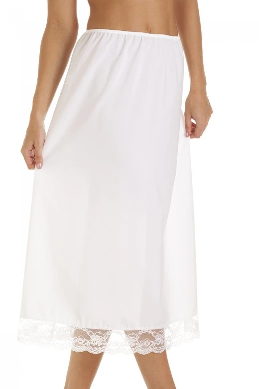 Camille White 32'' Half Length Lace Trim Under Skirt Slip 5 Camille White 32'' Half Length Lace Trim Under Skirt Slip - Image 3