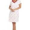 Camille White Heart Print Cotton Nightdress -Camille Sales Store camille white heart print cotton nightdress p2616 41686 medium