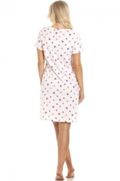 Camille White Heart Print Cotton Nightdress -Camille Sales Store camille white heart print cotton nightdress p2616 41688 medium
