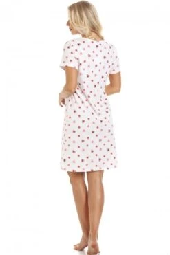 Camille White Heart Print Cotton Nightdress -Camille Sales Store camille white heart print cotton nightdress p2616 41689 medium