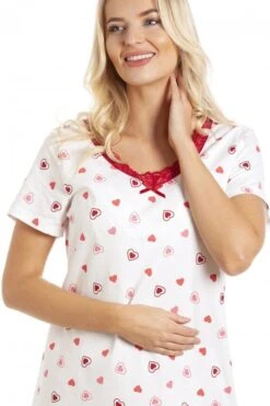 Camille White Heart Print Cotton Nightdress -Camille Sales Store camille white heart print cotton nightdress p2616 41690 medium