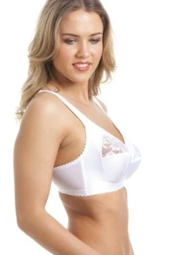 Camille White Non Wired Floral Satin Half Cup Bra -Camille Sales Store camille white non wired floral satin half cup bra p2433 11797 medium