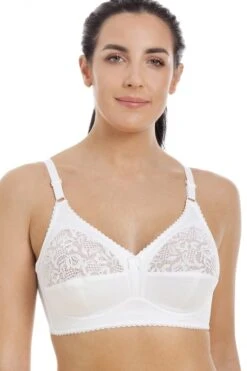 Camille White Non Wired Half Lace Soft Cup Bra