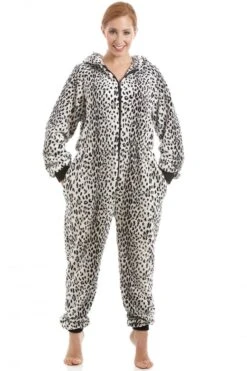 Camille Camille Womens Animal Print Soft Fleece Onesies