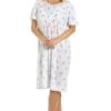 Camille Womens Aqua Blue PolyCotton Short Sleeve Floral Nightdresses -Camille Sales Store camille womens aqua blue polycotton short sleeve floral nightdresses p3568 40690 medium