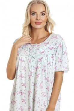 Camille Womens Aqua Blue PolyCotton Short Sleeve Floral Nightdresses 15 Camille Womens Aqua Blue PolyCotton Short Sleeve Floral Nightdresses -Camille Sales Store camille womens aqua blue polycotton short sleeve floral nightdresses p3568 40714 medium