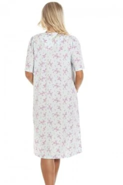 Camille Womens Aqua Short Sleeve Button Up Floral Nightdress -Camille Sales Store camille womens aqua short sleeve button up floral nightdress p3570 40837 medium