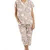 Camille Womens Beige Lightweight White Floral Capri Pyjama Set 1 Camille Womens Beige Lightweight White Floral Capri Pyjama Set -Camille Sales Store camille womens beige lightweight white floral capri pyjama set p3868 59654 medium
