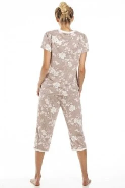 Camille Womens Beige Lightweight White Floral Capri Pyjama Set -Camille Sales Store camille womens beige lightweight white floral capri pyjama set p3868 59657 medium