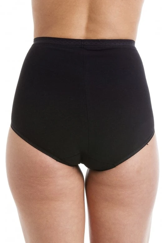 Camille Womens Black High Waist Two Pack Control Briefs 4 Camille Womens Black High Waist Two Pack Control Briefs - Image 2