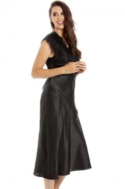 Camille Camille Womens Black Satin Chemise -Camille Sales Store camille womens black satin chemise p3492 36127 medium