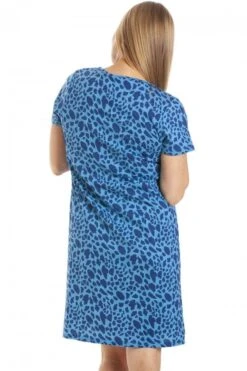 Camille Womens Blue Animal Print Cotton Nightdress -Camille Sales Store camille womens blue animal print cotton nightdress p3676 44815 medium