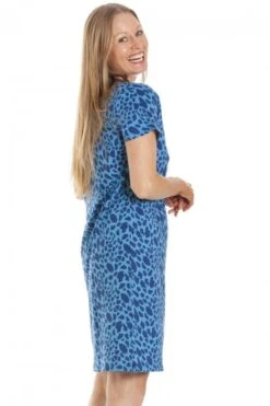 Camille Womens Blue Animal Print Cotton Nightdress -Camille Sales Store camille womens blue animal print cotton nightdress p3676 44818 medium