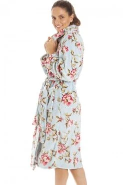 Camille Womens Blue Floral Katie Bathrobe -Camille Sales Store camille womens blue floral katie bathrobe p3624 43167 medium