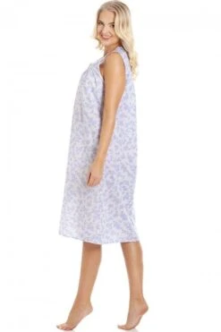 Camille Womens Blue Floral Sleeveless Nightdress 8 Camille Womens Blue Floral Sleeveless Nightdress -Camille Sales Store camille womens blue floral sleeveless nightdress p3576 41065 medium