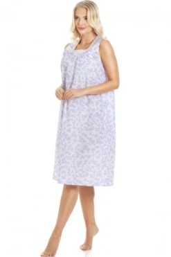 Camille Womens Blue Floral Sleeveless Nightdress 10 Camille Womens Blue Floral Sleeveless Nightdress -Camille Sales Store camille womens blue floral sleeveless nightdress p3576 41073 medium