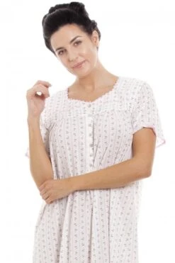 Camille Womens Blue & Grey Pinstriped Short Sleeve Nightdress -Camille Sales Store camille womens blue grey pinstriped short sleeve nightdress p3119 41490 medium