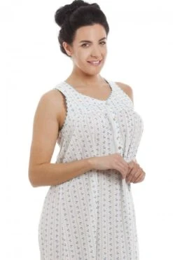 Camille Womens Blue & Grey Pinstriped Sleeveless Nightdress -Camille Sales Store camille womens blue grey pinstriped sleeveless nightdress p3122 41501 medium