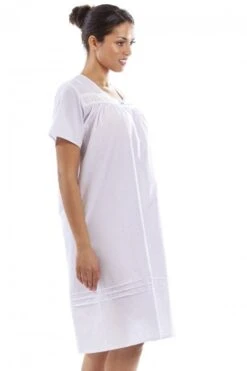 Camille Womens Blue Polka Dot White Short Sleeve Nightdress -Camille Sales Store camille womens blue polka dot white short sleeve nightdress p3795 47946 medium