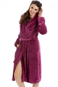 Camille Camille Womens Burgundy Supersoft Charlotte Bathrobe -Camille Sales Store camille womens burgundy supersoft charlotte bathrobe p3477 35936 medium